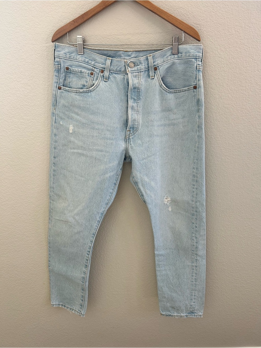 Levi’s Light Wash 501 Button Fly Jeans